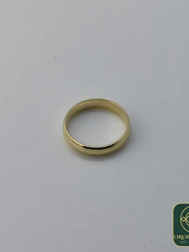 14K 4MM Gold Classical Hollow Wedding Band Men Women Hers His Custom Made Marriage Band Ring Cambered Surface Comfort Fit made to order