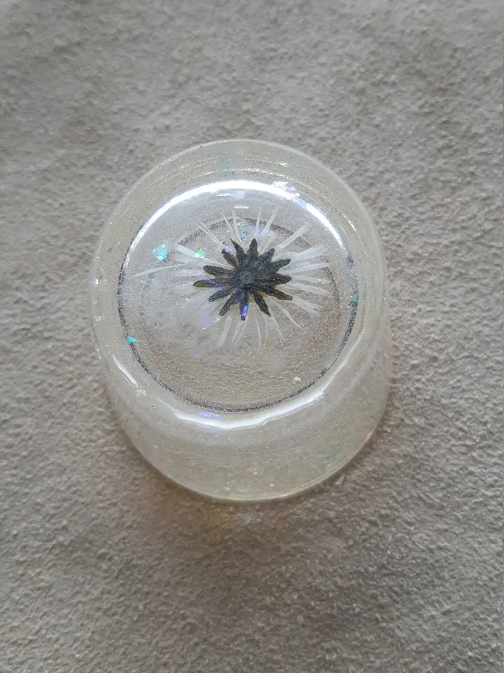 Waxine holder, light, atmospheric, resin