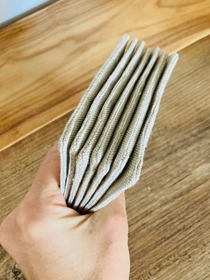 Set of 7 linen coasters