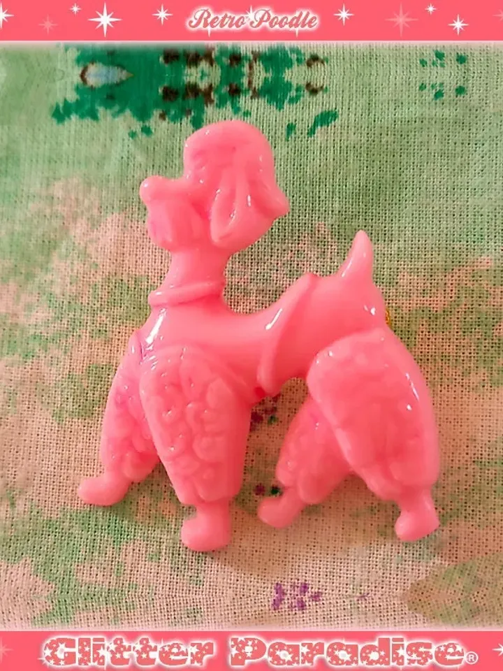 Retro Poodle - Brooch - Poodle Brooch - Poodle Jewelry - Dog Brooch - Vintage Dog Brooch - Pink Poodle - Poodle Goodies - Glitter Paradise®