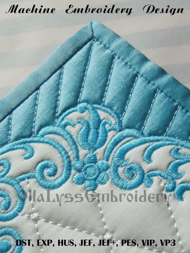 Baroque Mug Rug ITH embroidery design