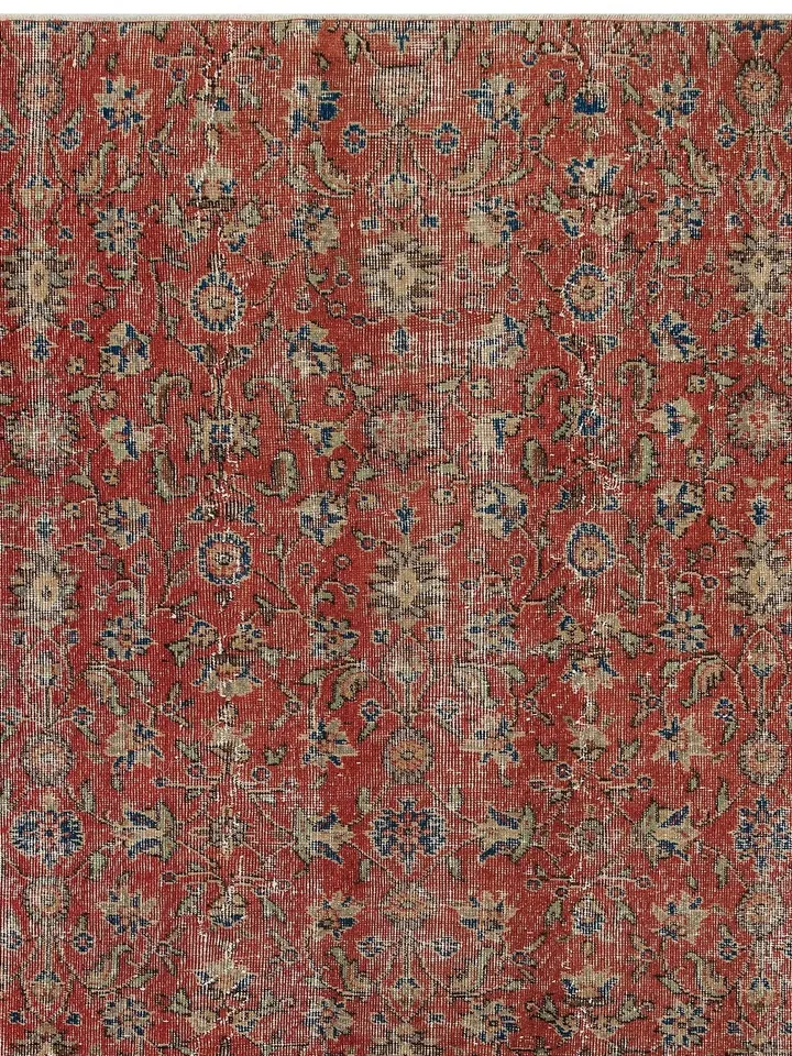 Add a Pop of Color to Your Space with this Vintage Red Turkish Rug