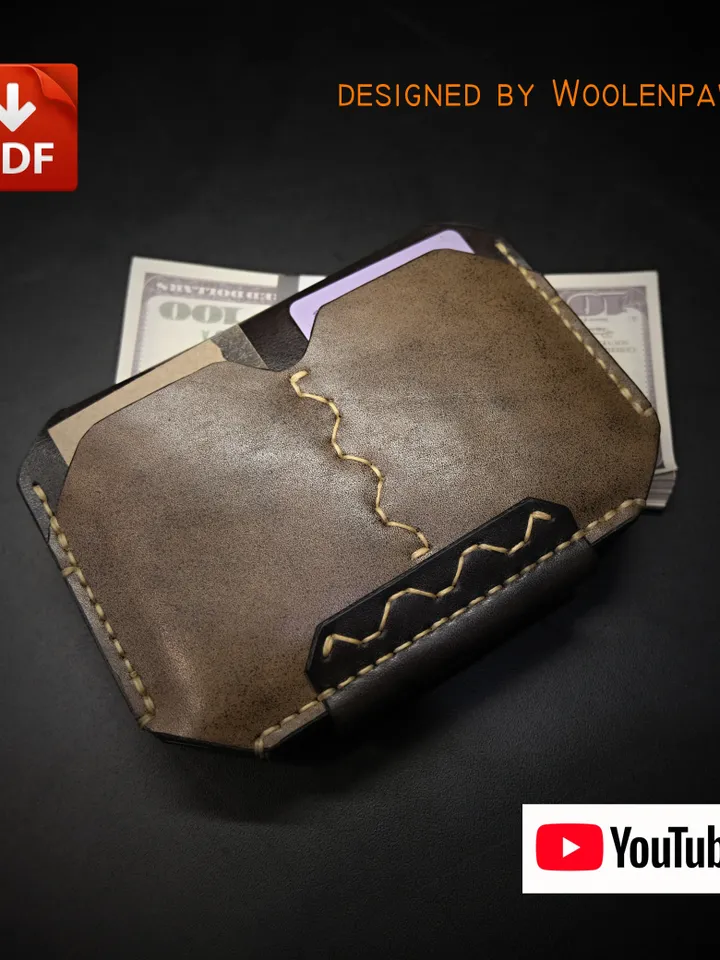 Leather pattern - pasport wallet "FUTURE" + video tutorial.PW7