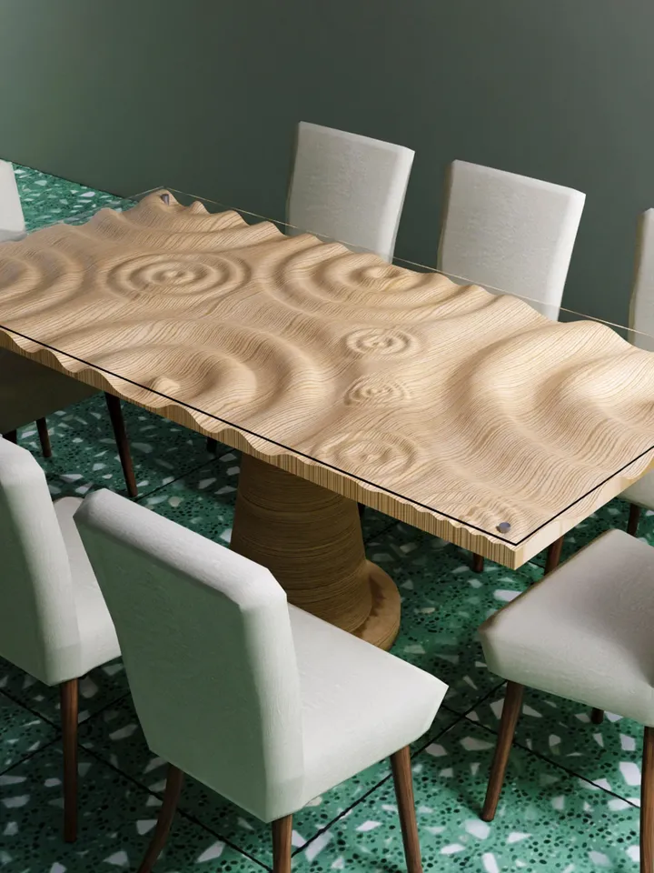 3d model Raindrop ripples table top CNC relief carving, RP2