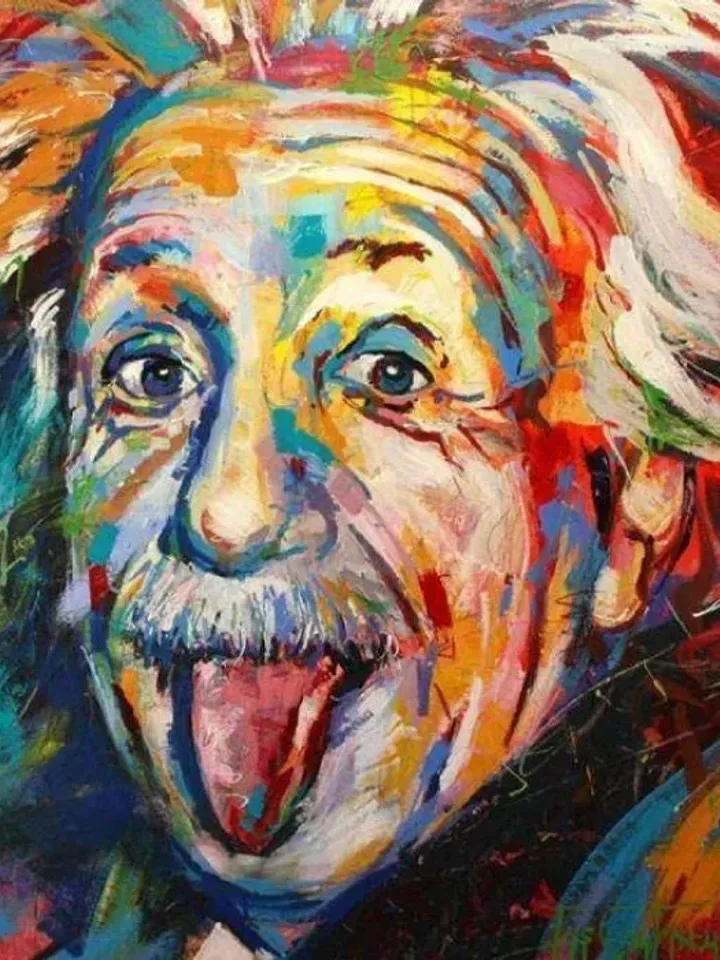 Canvas Albert Einstein Coloring by Number Set with Hoop , the art of painting, education and entertainment.