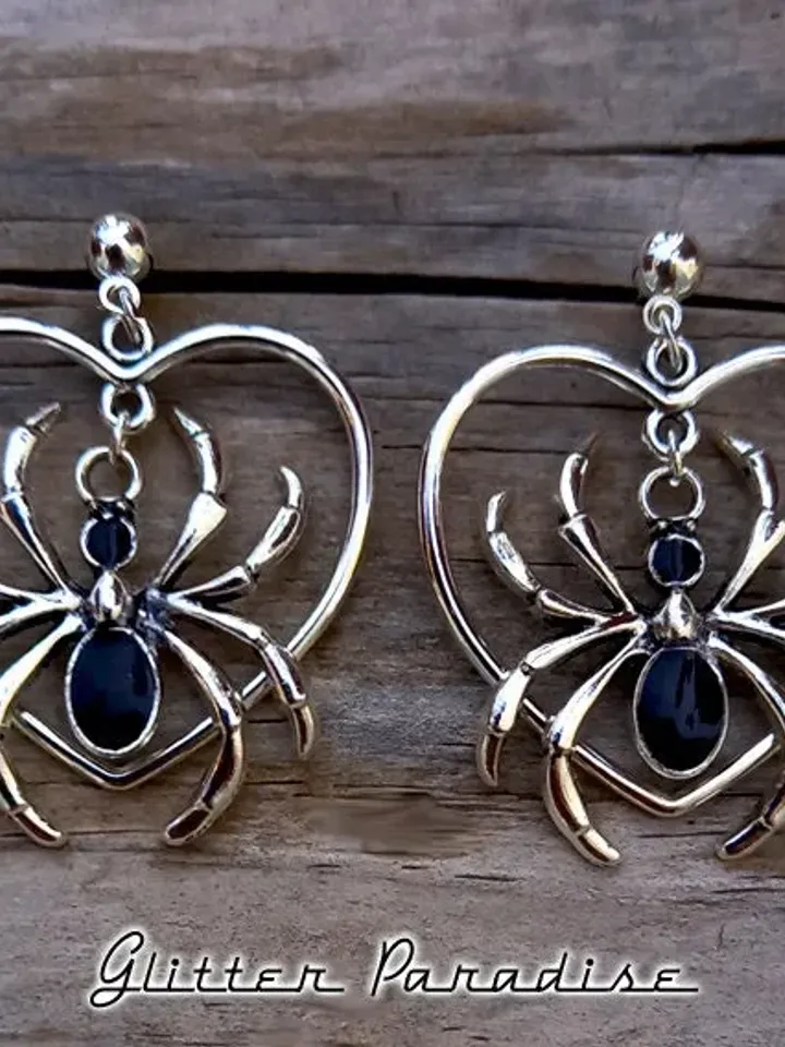 Spider Love - Boucles d'Oreilles - Bijoux Araignées - Bijoux Gothique de Sorcière - Bijoux Halloween - Ghoul - Araignée - Glitter Paradise®