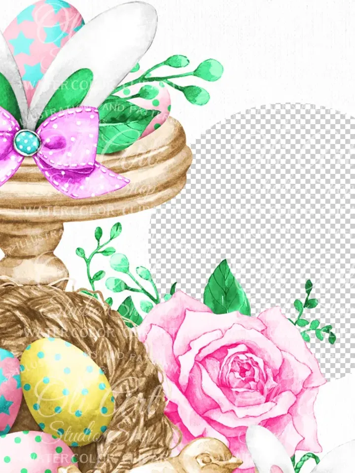 Easter Tiered Tray Design. Png File, Hand Drawn graphics. Digital Download. OliArtStudioShop