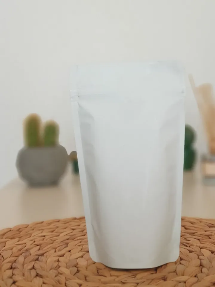 WHITE Mylar Stand Up Pouches with Valve option Resealable Zipper Bags for Coffee bean Herbal Compostable Bag Mylar Foil Tea Pouch Food Bag
