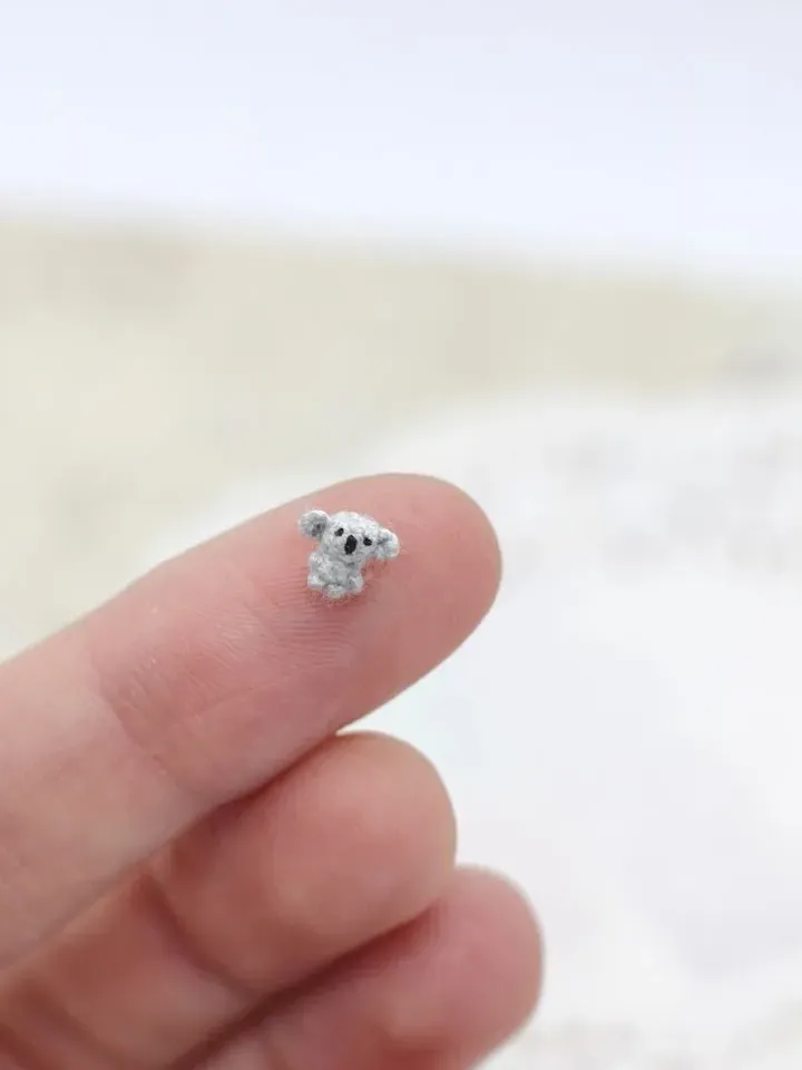 Koala micro crochet animal tiny toy dollhouse miniatures cute koala toy small gift collection miniatures toy