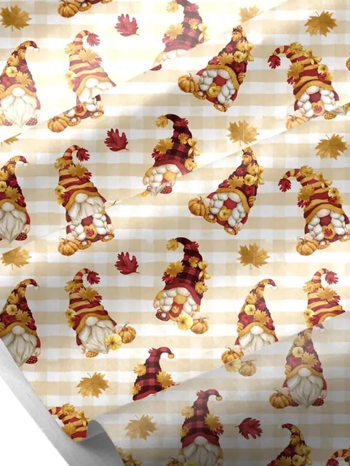 Download Seamless patterns. Gnomes & pumpkin. Fall, Autumn. Fall Buffalo Plaid JPG. Digital Download