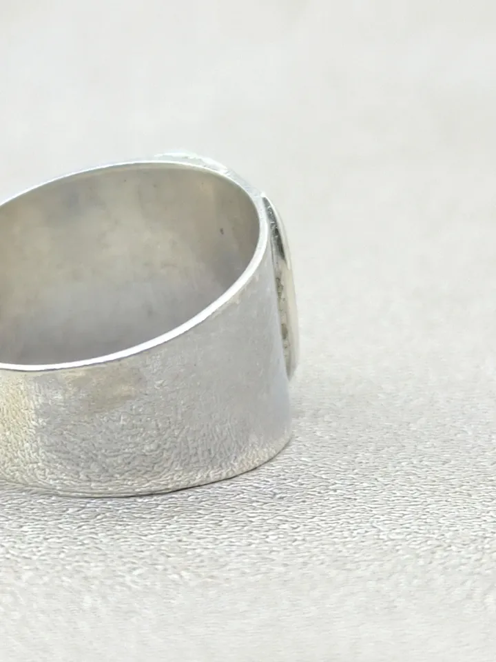 Spiral Ring, Band Ring, 925 Silver Ring, Handmade Ring, Bohemian Ring, 20mm Wide Ring, Meditation Ring, Anxiety Ring, Swirl Ring, Fine Ring