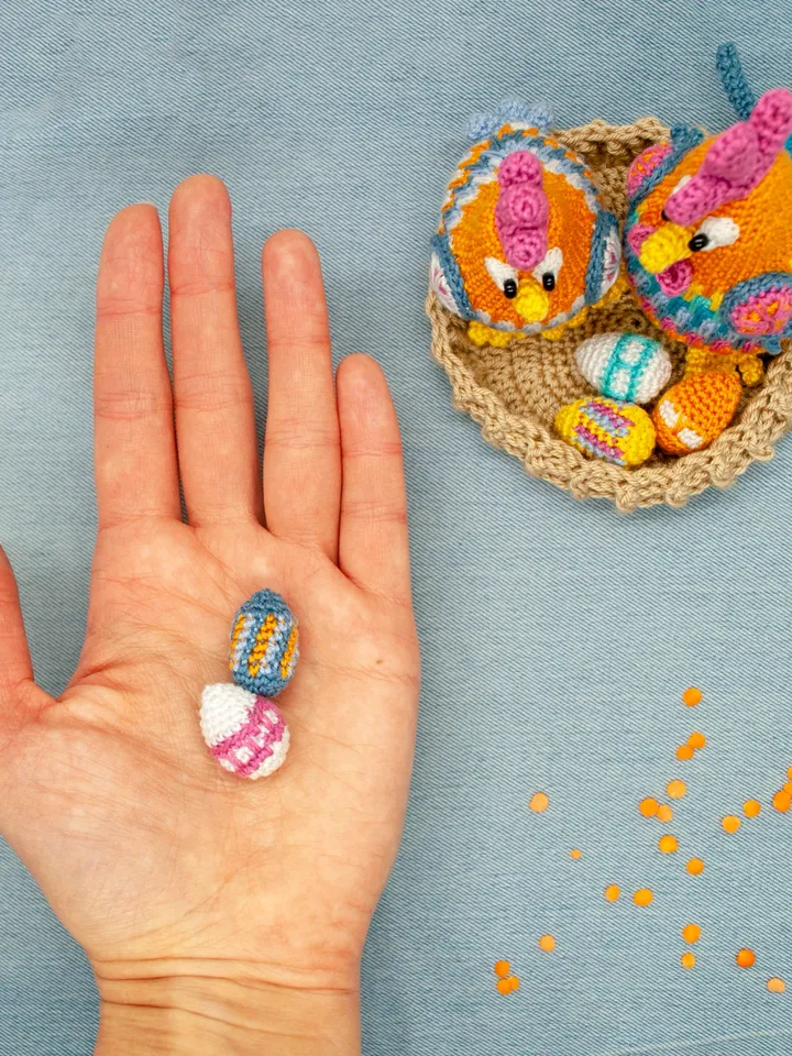 Amigurumi Easter chicken family: Rooster with Hen sitting on her nest with 5 eggs, Easter decor Set of farmhouse birds