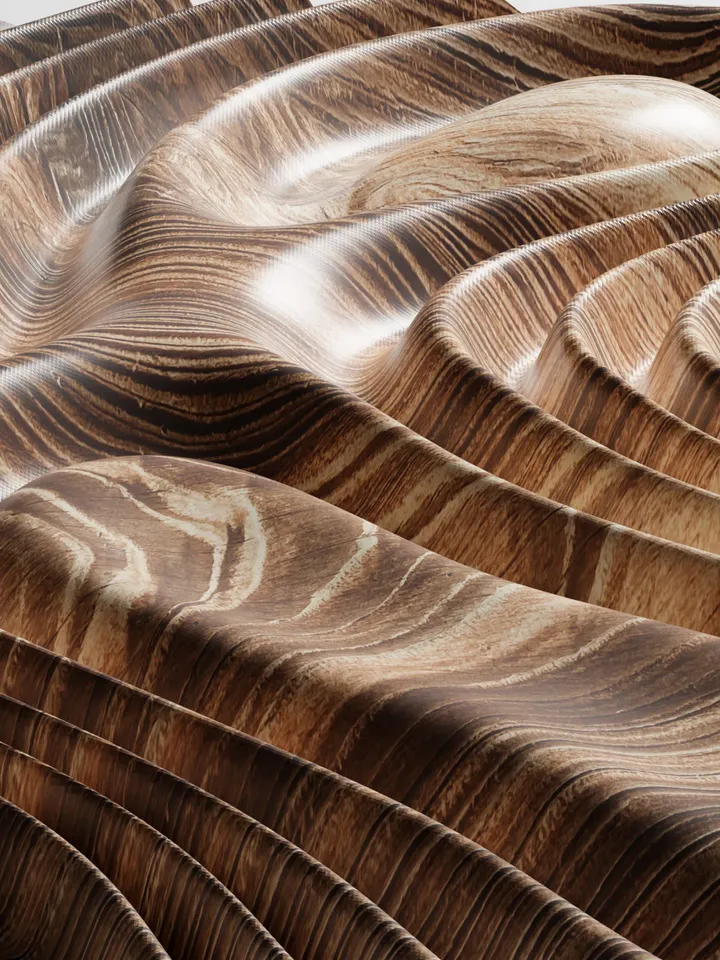 3d wall panel, STL model for CNC router, wavy pattern for relief carving, Aspire, Artcam, Fusion 360, Carveco, WP6