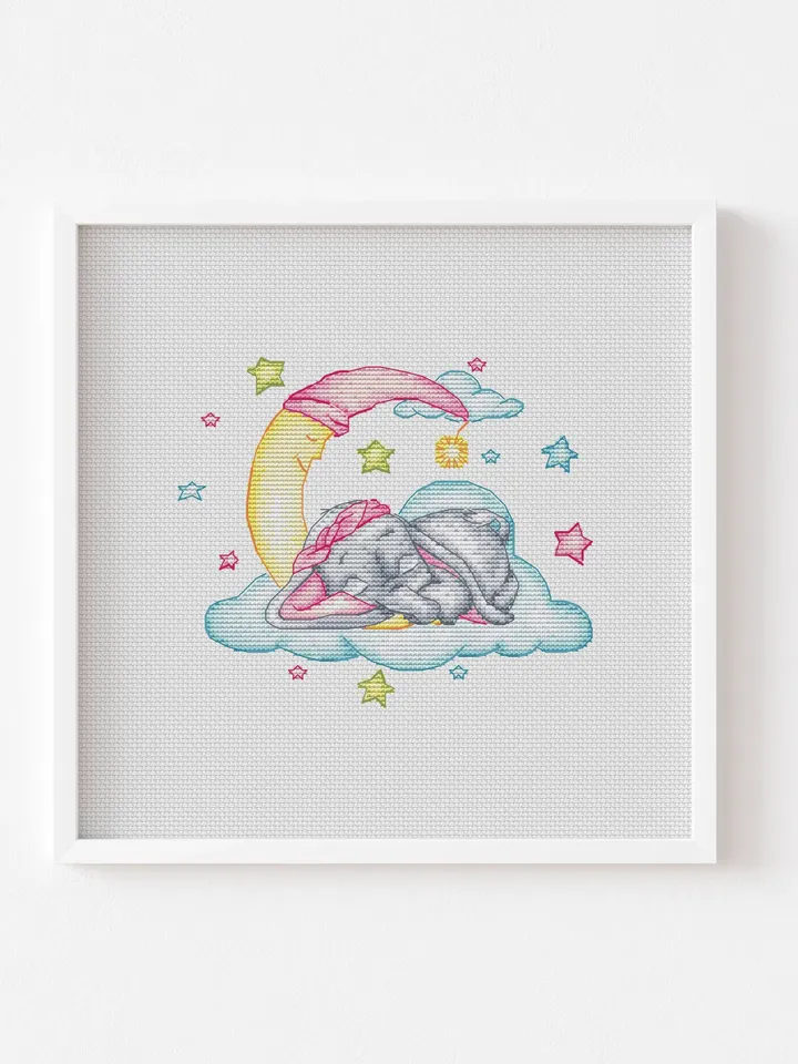 Elephant Cross Stitch Pattern, Cute Elephant Embroidery, Easy Сounted Cross Stitch Chart, Elephant Pattern Cross Stitch Decor, PDF Download