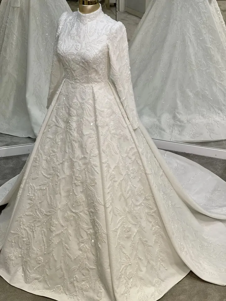 AHUNARE HIJAB - White - Wedding Dress, Muslim Evening Gown, Nikah, Islamic Wedding, Engagement, Bridesmaid