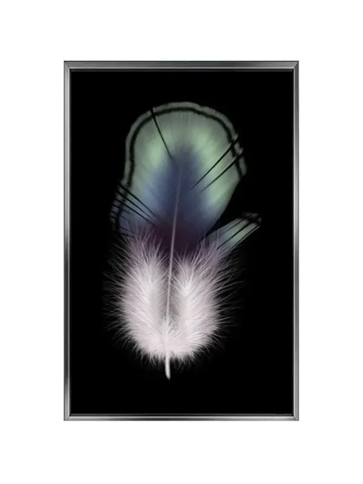 Feather Print on Canvas , Floating Frame Option, Modern Wall Art, Extra Large Canvas Wall Art
