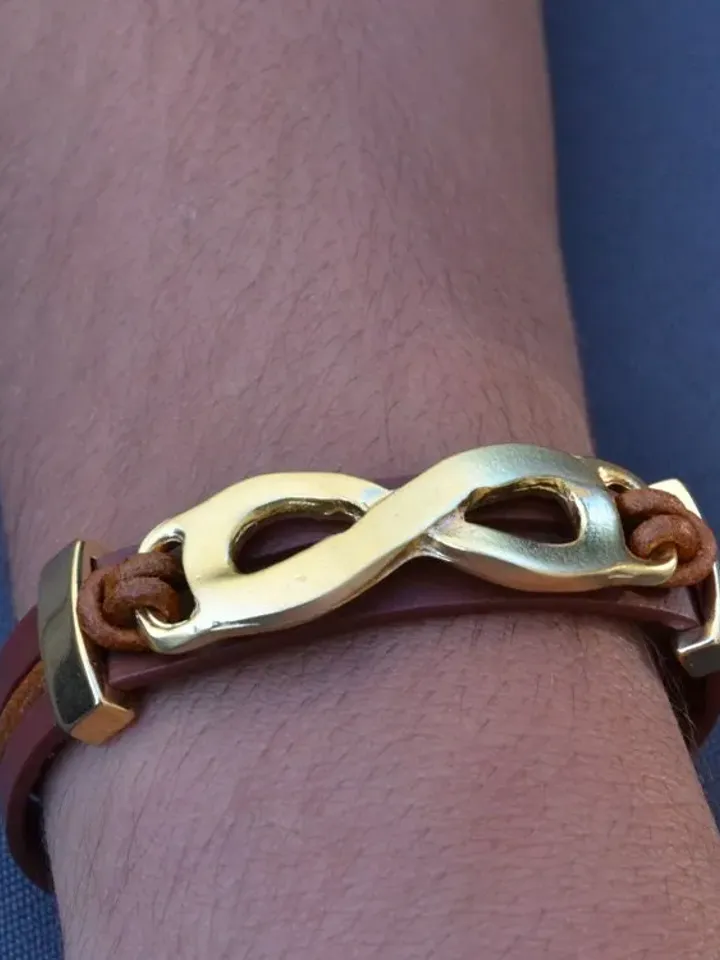 Chunky Gold Infinity Bracelet for Women, Eternity Bracelet Gift, Unity Link Friendship Jewelry, Bracelet Femme Womens Gifts
