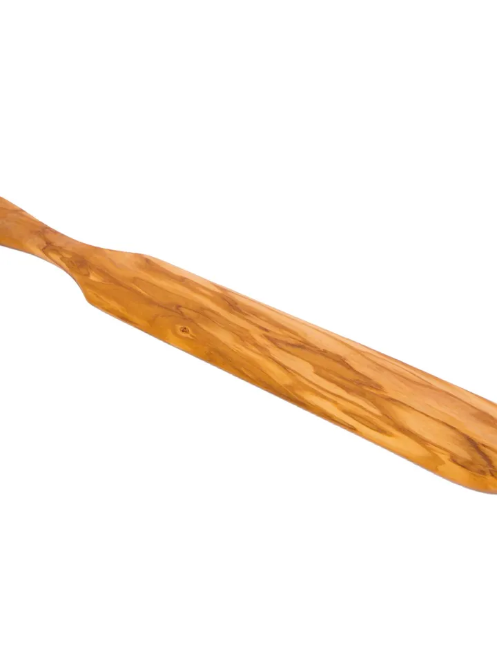 Olive Wood Spatula for Crepes / Pancake Turner 36 cm / 14.17" - Kitchen Utensils Handcrafted - Made in Albania - Long Wooden Crepe Spatula
