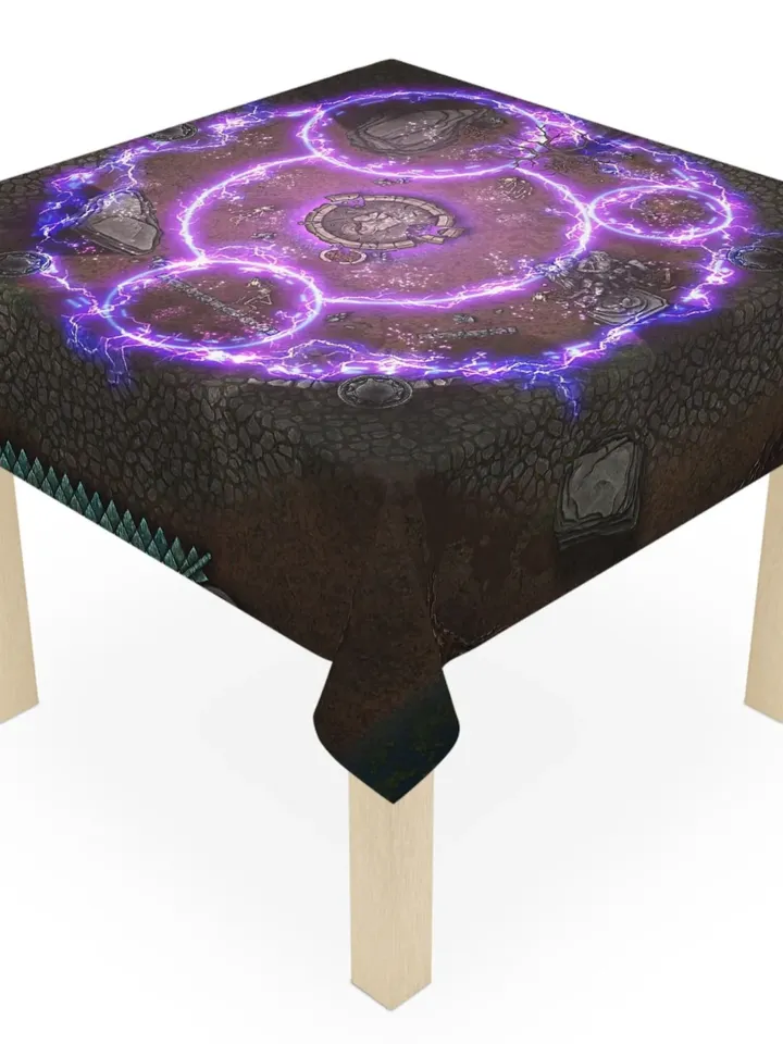 TTRPG Wargame Mage's Circle Terrain Cloth | Tabletop Roleplaying Game Table Cover, RPG Miniatures, Gift for Dungeon Master, DnD Dice Map