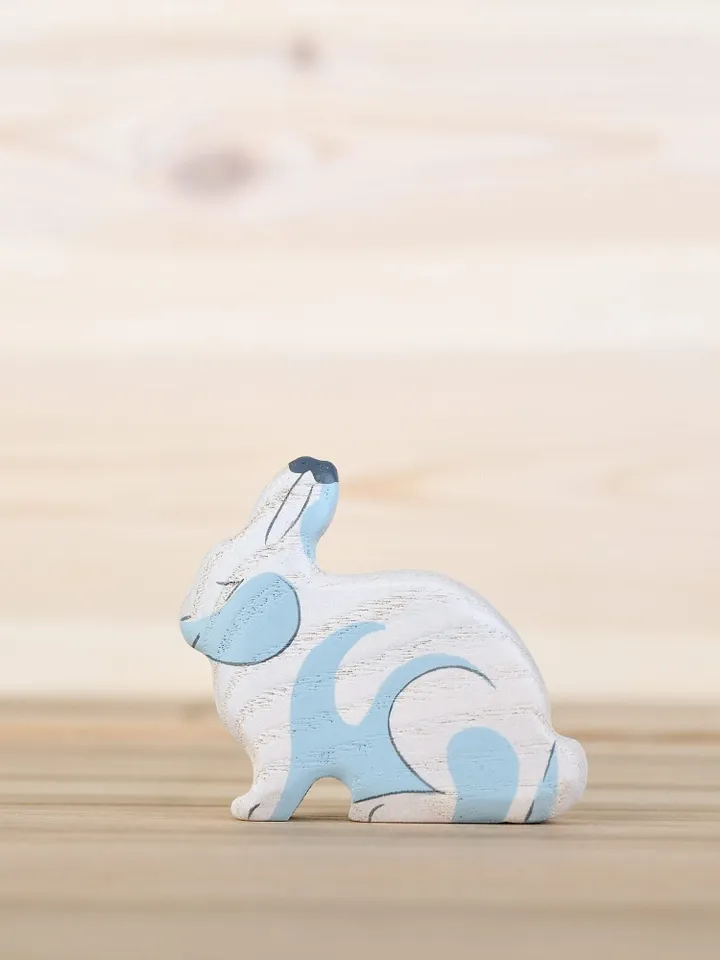 Wooden Arctic hare figurine Arctic animals Toy