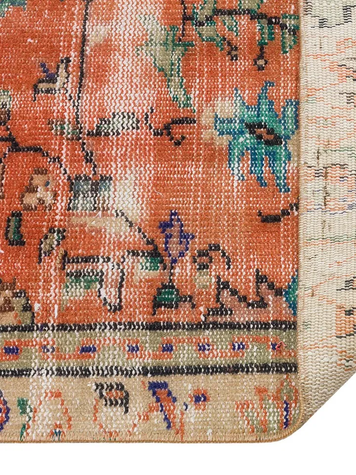 Turkish Treasures Rug - 131x226 cm Antique Beauty in Historic Orange & Old World Charm, Perfect Addition to Your Home Decor!