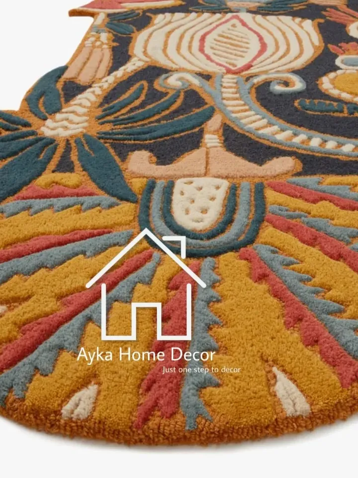 Ayka Vintage 100% Handmade Woolen Area Rug For Hall Kitchen Living Room Bed Room Bath Room Dining Room Kids Room Carpet / Christmas