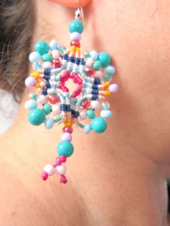 Macrame Earrings, Boho Chic Macrame Earrings, Handmade Macrame Earrings, Boho Earrings, Gipsy Earrings, Gift for Women, Hippie