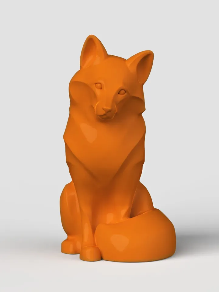 3D Model STL CNC Router file 3dprintable Fox Statuette