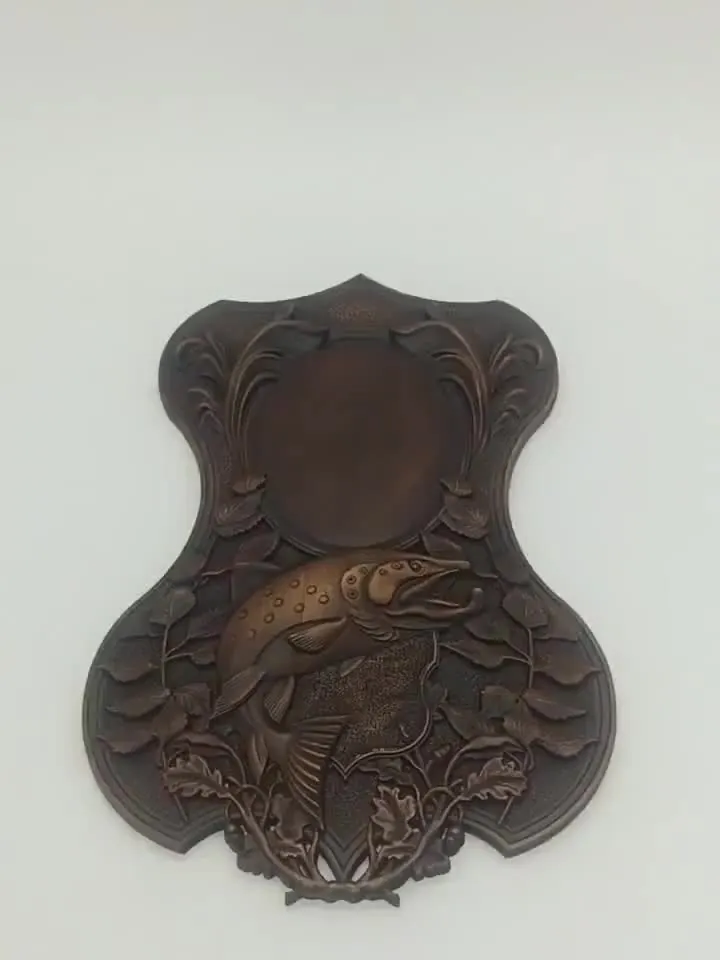 Fisherman gift Plaque carved board for trophies, Antler Plaques,fisherman gifts,ooden Carver Panel, Wooden wall decor, carved wood wall art