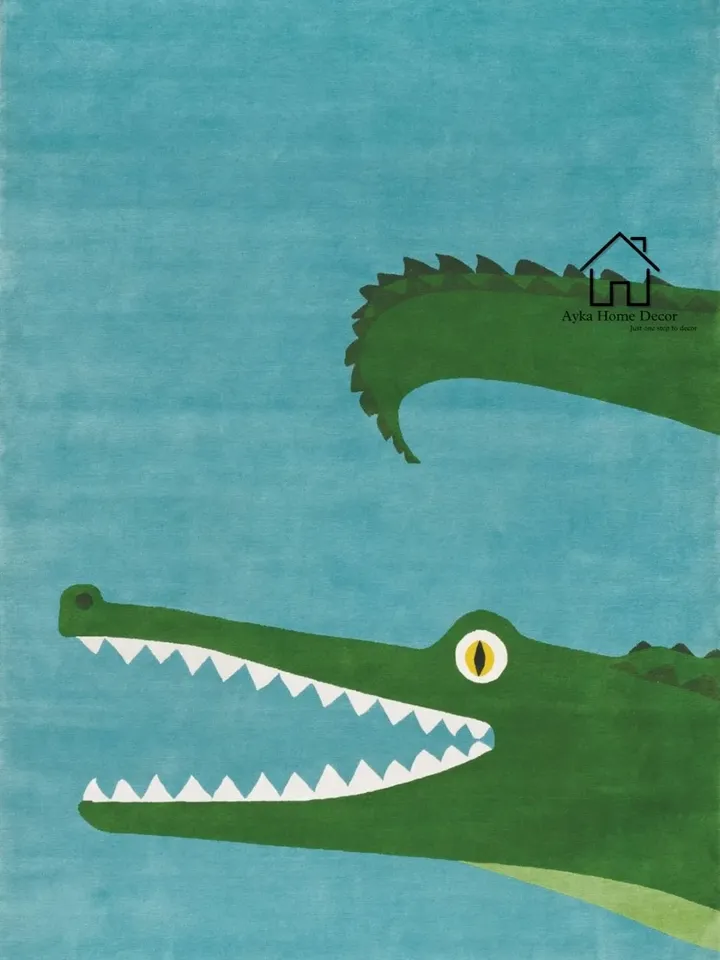 Crocodile Woolen Area Rug For Hall Kitchen Living Room Bed Room Bath Room Dining Room Kids Room Carpet / Kids Rugs / Customized Available