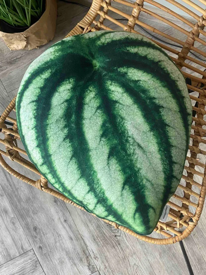 Peperomia watermelon pillow / peperomia argyreia pillow/ plant pillow / leaf pillow / plant gift / urban jungle / houseplants