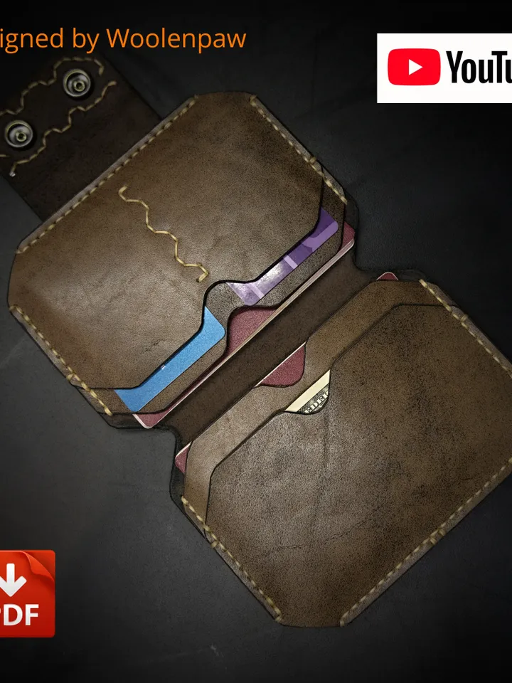 Leather pattern - pasport wallet "FUTURE" + video tutorial.PW7