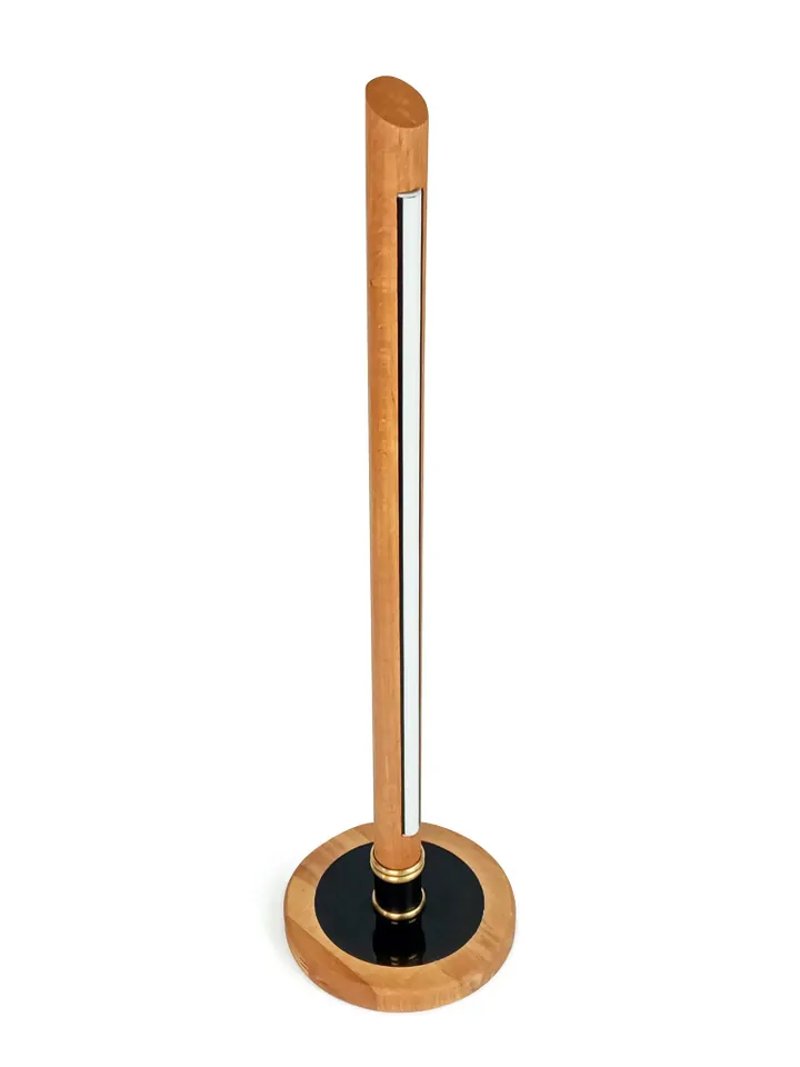 Cylinder LED table lamp, modern desk light, wooden tube bedside lamp