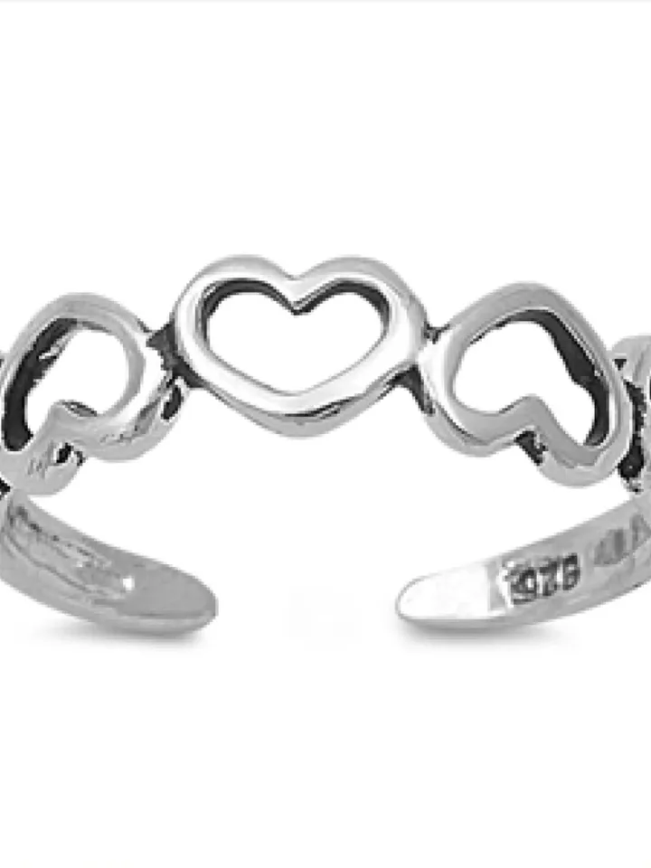 Toe Ring, Sterling Silver Heart Toe Ring, Gift under 10, Toe Rings, Simple, Adjustable Heart Toe ring, Gift For women #toering #toerings