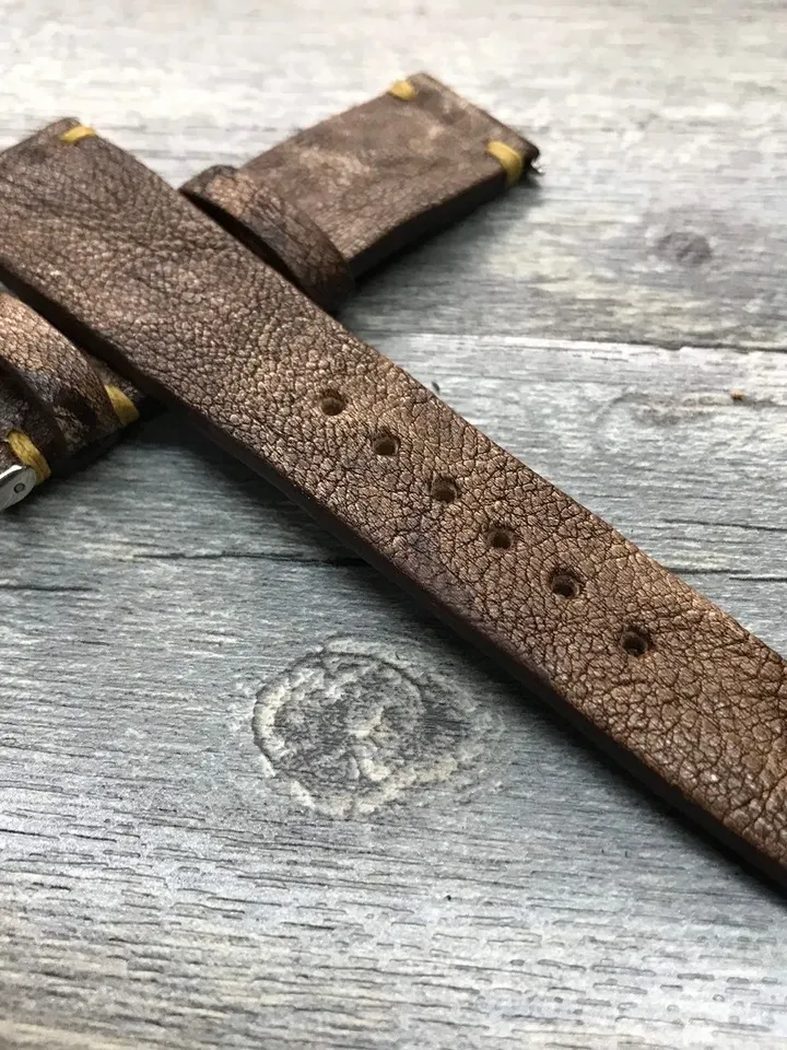 Mens Watch Band Leather, Brown Leather Watch Band Engraved, Watch Strap 20mm, Handmade Leather Watch Band, Valentines Day Gift for Husband