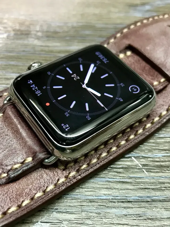 Apple Watch Band 44mm, 40mm, Retro Apple Watch Series 6 Watch Straps, Red Brown Cuff Band for iWatch Space Gray, Valentines Day Gift Ideas