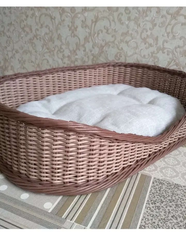 Pet bed for dog Oval wicker pet bed Basket for pet Large dog bed Cat bed cave Cat bed cute Cat bed furniture Dog basket
