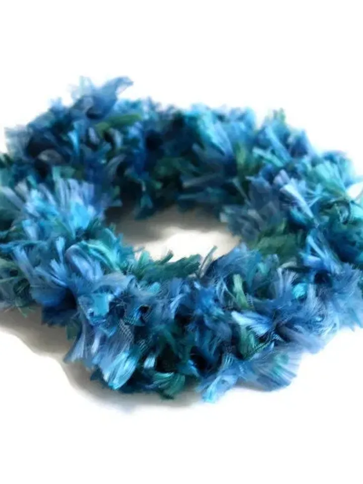 Crochet Yarn Scrunchie, Feathery Top Knot Scrunchy, Bridesmaid Proposal, Hair Ribbons and Accessories, Mother's Day Gift for Her, Super Soft