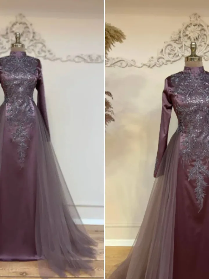 AHUNARE HIJAB - Wedding Dress, Muslim Evening Gown, Nikah, Islamic Wedding, Engagement, Bridesmaid,