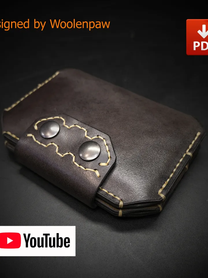 Leather pattern - pasport wallet "FUTURE" + video tutorial.PW7
