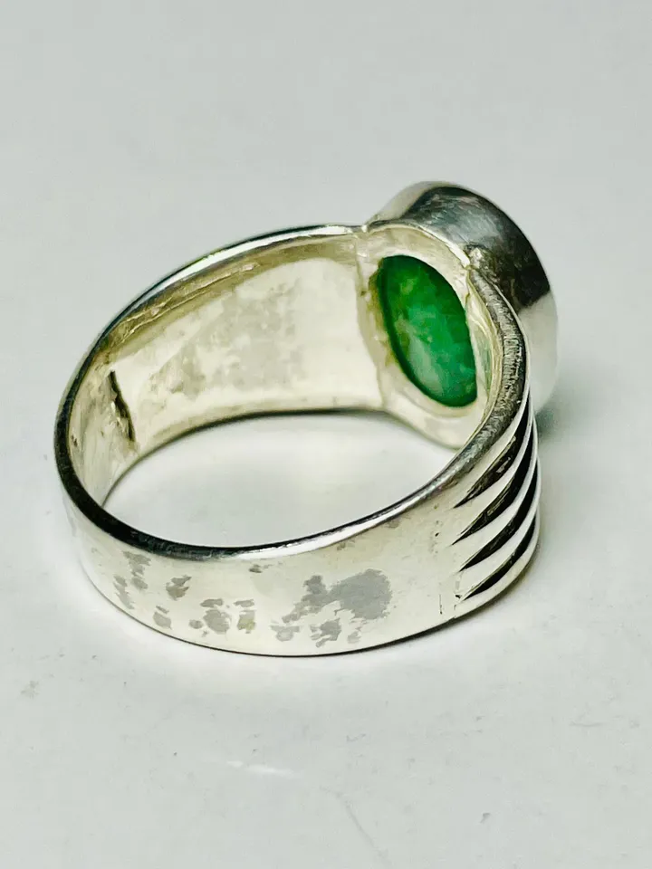 Emerald Ring, May Birthstone Ring, Solitaire Stone Ring, Sterling Silver Ring, Natural Gemstone Ring, 925 Silver Emerald Ring, Oval Emerald