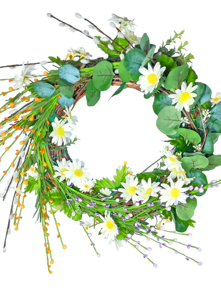 Transform Your Front Door with 20-Inch Farmhouse-Style Wreath, Perfect for Spring/Summer Outdoor and Indoor Decorating All Season Long