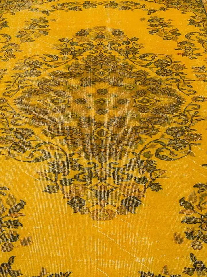Turkish Rug, Yellow area rug for living room , Home decor, Bohemian Kilim, 5,1 x 9,3 ft