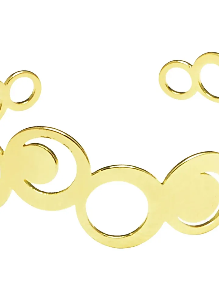 Wide Multiple Circles Bracelet Silver or Gold, Circles Cuff Bracelet, Geometric Design Minimalist, Gifts for Women Statement Jewelry
