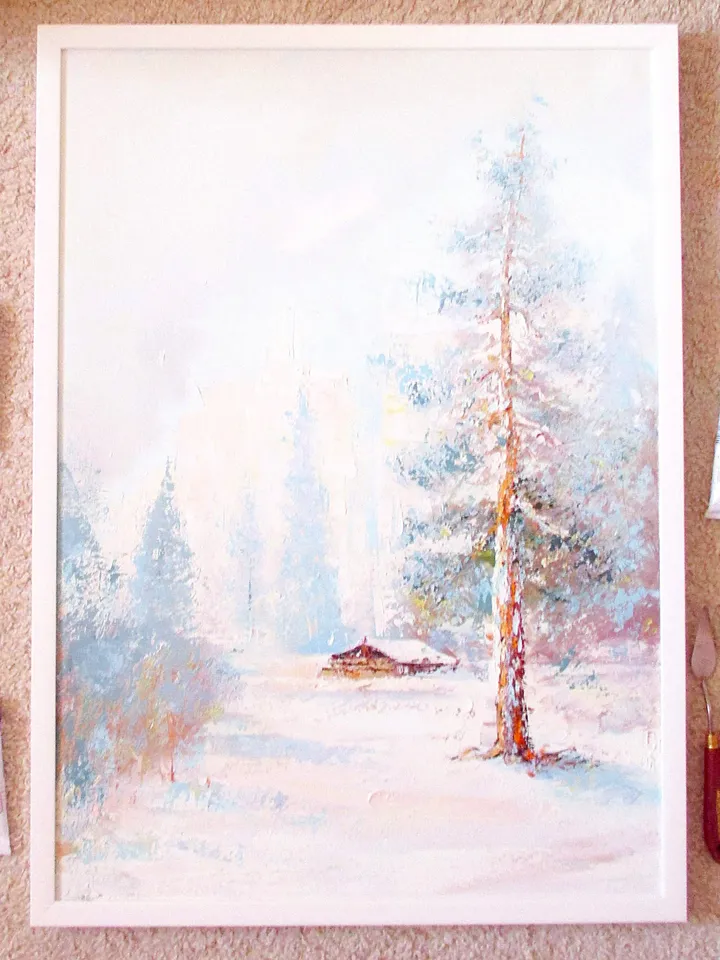 Snow Painting ORIGINAL OIL PAINTING on Canvas, Landscape Painting Original, Glacier National Park Art by "Walperion"