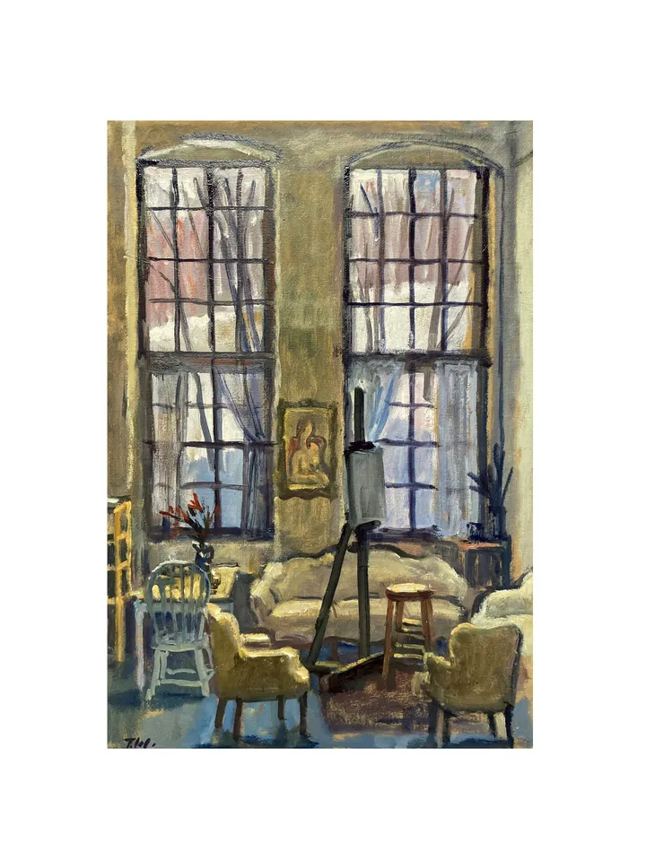 Original Studio Interior Painting - Winter Light- 11x16 Oil on Linen, Contemporary Impressionist Oil, Signed Original American Fine Art