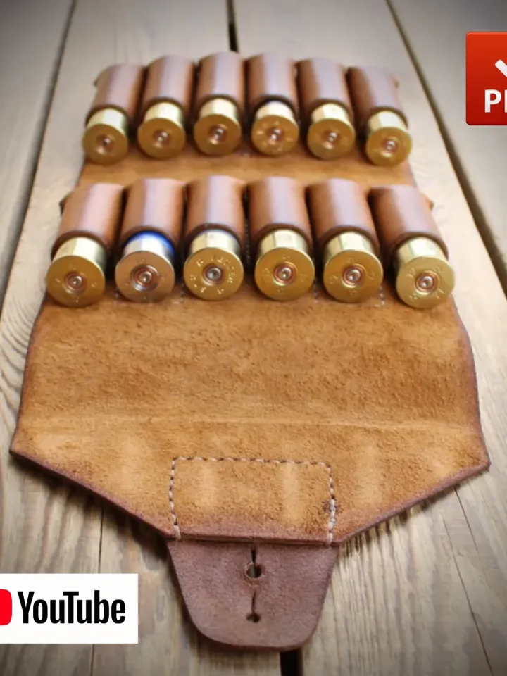 PDF pattern leather Bandolier for 12 rounds of 12 gauge. OTH11