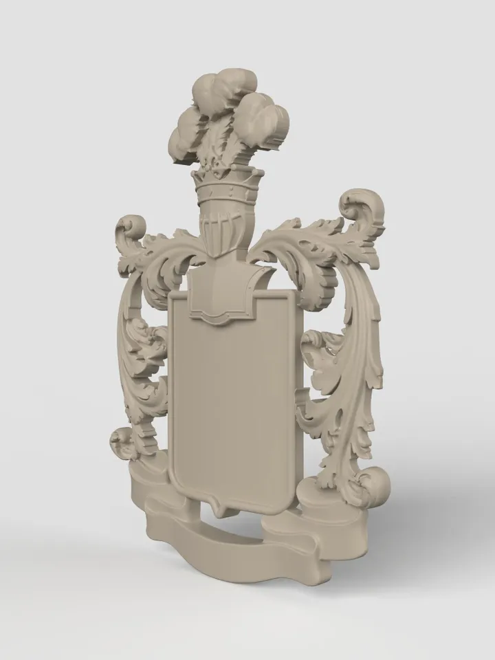3D Model STL CNC Router file 3dprintable Panel Medieval Coat of Arms