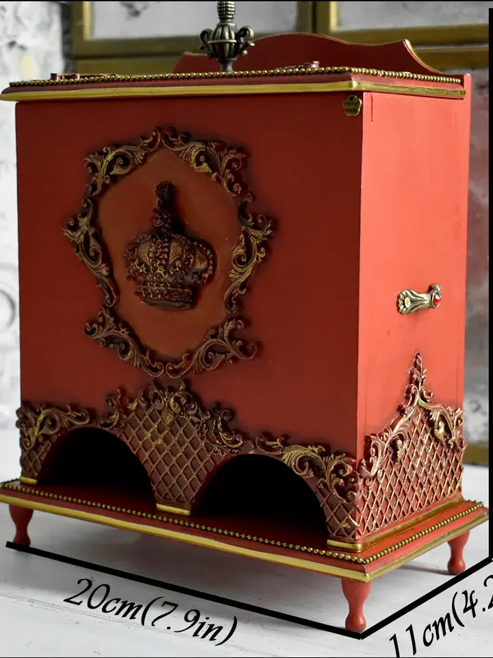 Red Double Teahouse for Storing Disposable Tea Bags CROWN