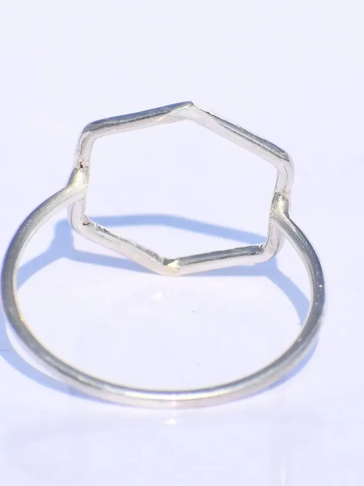 Silver Geometric Ring, Silver Hollow Ring, Handmade Ring, 925 Silver Ring, Chunky Ring, Midi Ring, Stacking Ring, Promise Ring, Gift For Her